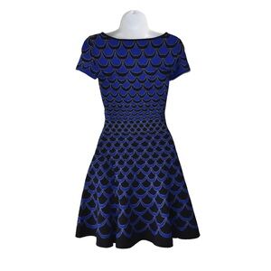 Diane Von Furstenberg Fit and Flare -Blue and Black Dress-NWT
